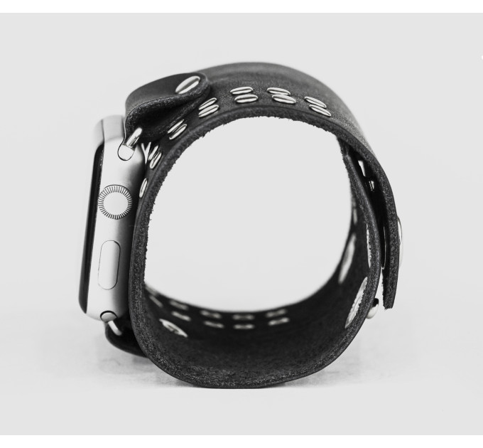 wide Leather cuff band compatible with Apple watch 38mm 40mm 41mm 42mm 44mm 45mm 49mm, Handmade UA code 1070