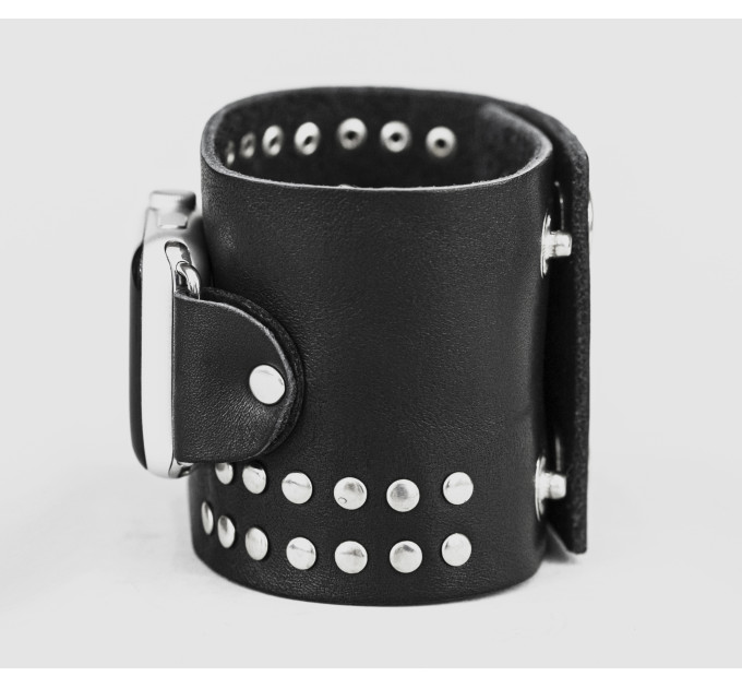 wide Leather cuff band compatible with Apple watch 38mm 40mm 41mm 42mm 44mm 45mm 49mm, Handmade UA code 1070