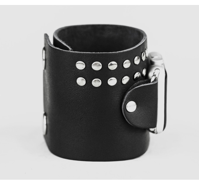 wide Leather cuff band compatible with Apple watch 38mm 40mm 41mm 42mm 44mm 45mm 49mm, Handmade UA code 1070