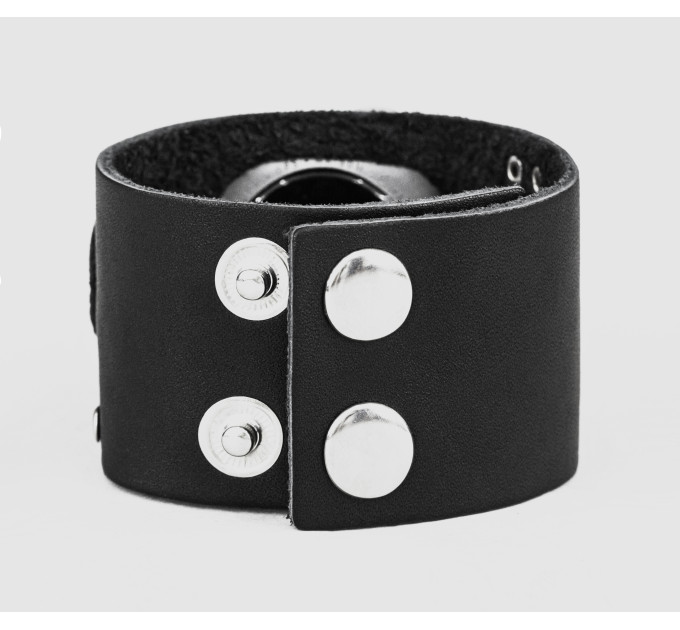 wide stud Leather cuff band compatible with Apple watch 38mm 40mm 41mm 42mm 44mm 45mm 49mm, Handmade UA code 1071