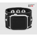 wide stud Leather cuff band compatible with Apple watch 38mm 40mm 41mm 42mm 44mm 45mm 49mm, Handmade UA code 1071