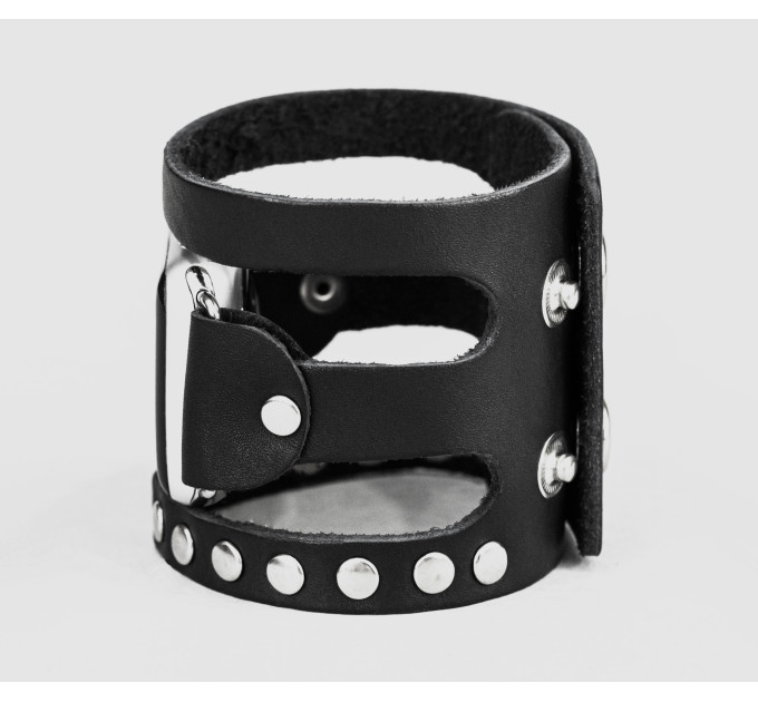 wide stud Leather cuff band compatible with Apple watch 38mm 40mm 41mm 42mm 44mm 45mm 49mm, Handmade UA code 1080