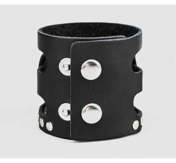 wide stud Leather cuff band compatible with Apple watch 38mm 40mm 41mm 42mm 44mm 45mm 49mm, Handmade UA code 1080