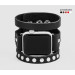 wide stud Leather cuff band compatible with Apple watch 38mm 40mm 41mm 42mm 44mm 45mm 49mm, Handmade UA code 1080