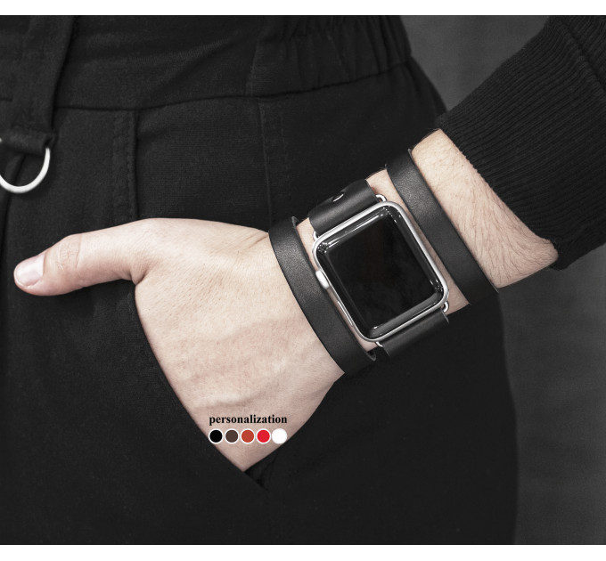 wide Leather cuff band compatible with Apple watch 38mm 40mm 41mm 42mm 44mm 45mm 49mm, Handmade UA code 1081