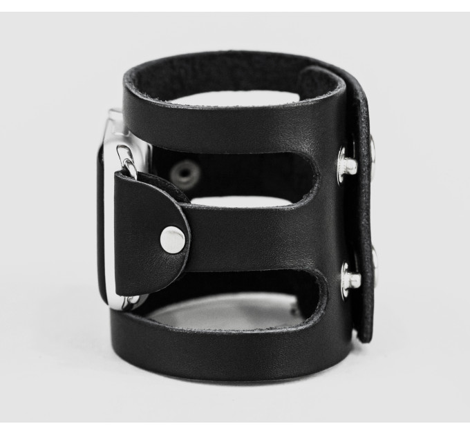 wide Leather cuff band compatible with Apple watch 38mm 40mm 41mm 42mm 44mm 45mm 49mm, Handmade UA code 1081