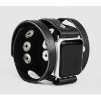 wide Leather cuff band compatible with Apple watch 38mm 40mm 41mm 42mm 44mm 45mm 49mm, Handmade UA code 1081