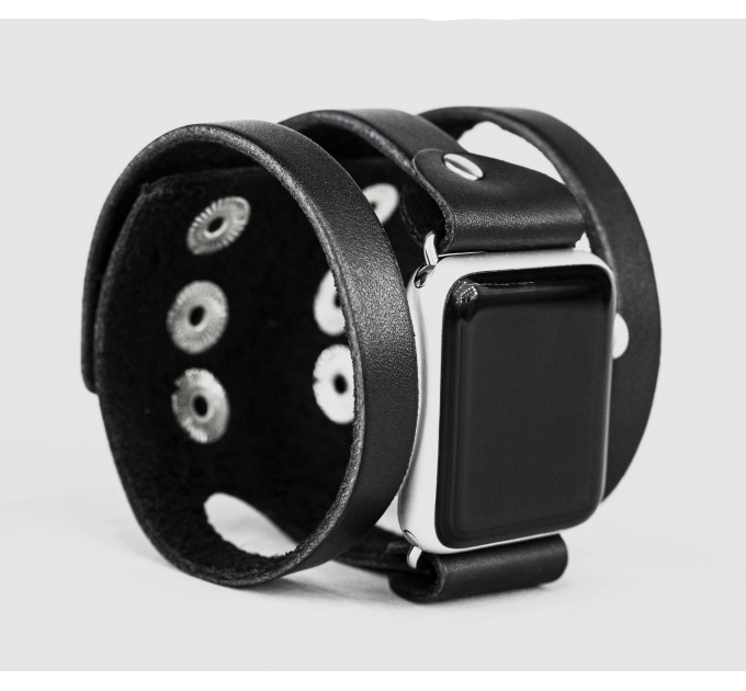 wide Leather cuff band compatible with Apple watch 38mm 40mm 41mm 42mm 44mm 45mm 49mm, Handmade UA code 1081