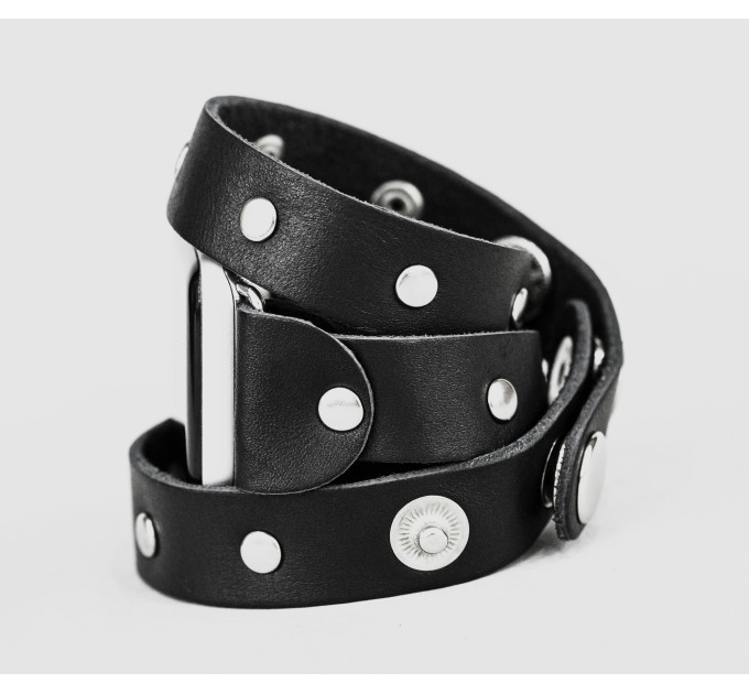 stud Leather double wrap band strap compatible with Apple watch 38mm 40mm 41mm 42mm 44mm 45mm 49mm, Handmade UA code 1090