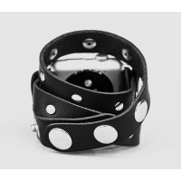 stud Leather double wrap band strap compatible with Apple watch 38mm 40mm 41mm 42mm 44mm 45mm 49mm, Handmade UA code 1090