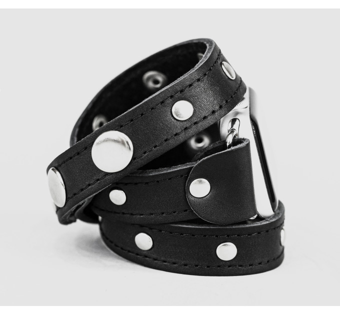 stud Leather double wrap band strap compatible with Apple watch 38mm 40mm 41mm 42mm 44mm 45mm 49mm, Handmade UA code 1090st