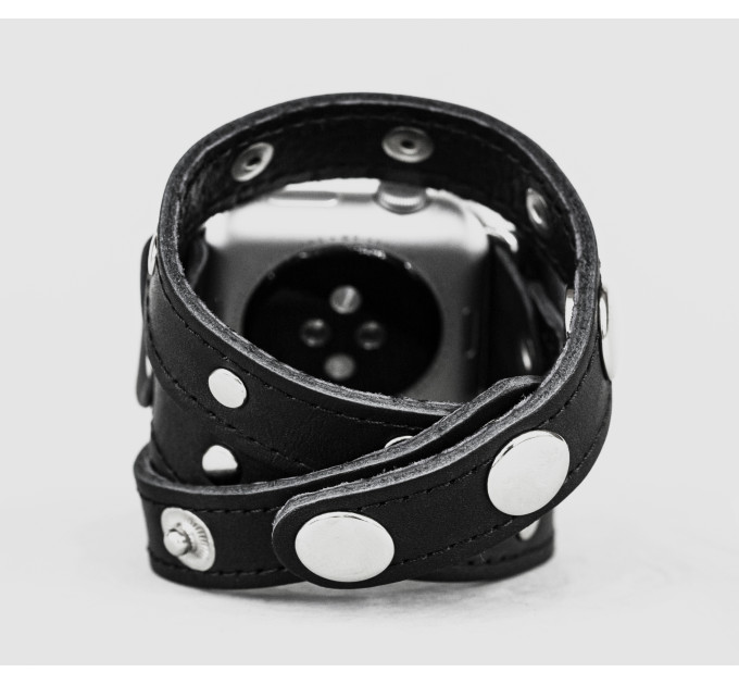 stud Leather double wrap band strap compatible with Apple watch 38mm 40mm 41mm 42mm 44mm 45mm 49mm, Handmade UA code 1090st