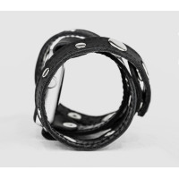 stud Leather double wrap band strap compatible with Apple watch 38mm 40mm 41mm 42mm 44mm 45mm 49mm, Handmade UA code 1090st