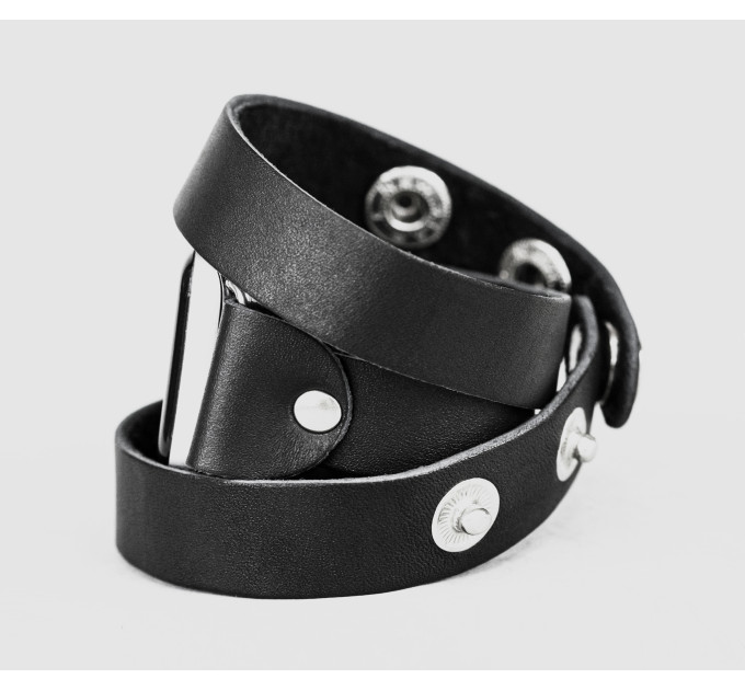 Leather double wrap band strap compatible with Apple watch 38mm 40mm 41mm 42mm 44mm 45mm 49mm, Handmade UA code 1095