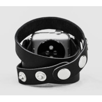 Leather double wrap band strap compatible with Apple watch 38mm 40mm 41mm 42mm 44mm 45mm 49mm, Handmade UA code 1095