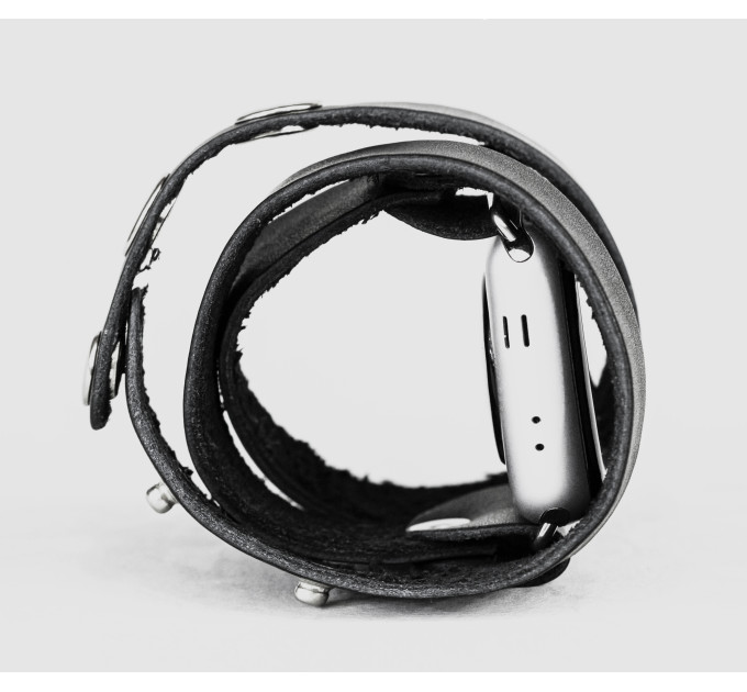 Leather double wrap band strap compatible with Apple watch 38mm 40mm 41mm 42mm 44mm 45mm 49mm, Handmade UA code 1095