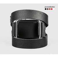Leather double wrap band strap compatible with Apple watch 38mm 40mm 41mm 42mm 44mm 45mm 49mm, Handmade UA code 1095