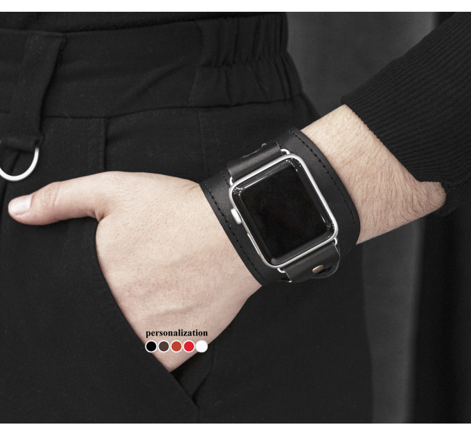 Leather double wrap band strap compatible with Apple watch 38mm 40mm 41mm 42mm 44mm 45mm 49mm, Handmade UA code 1095st