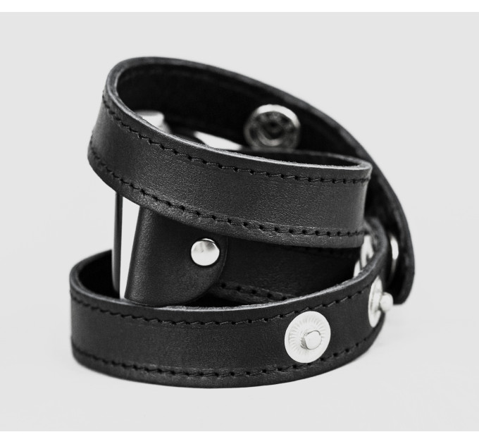 Leather double wrap band strap compatible with Apple watch 38mm 40mm 41mm 42mm 44mm 45mm 49mm, Handmade UA code 1095st