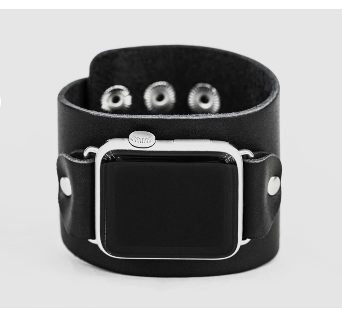 wide Leather cuff band compatible with Apple watch 38mm 40mm 41mm 42mm 44mm 45mm 49mm, Handmade UA code 1105