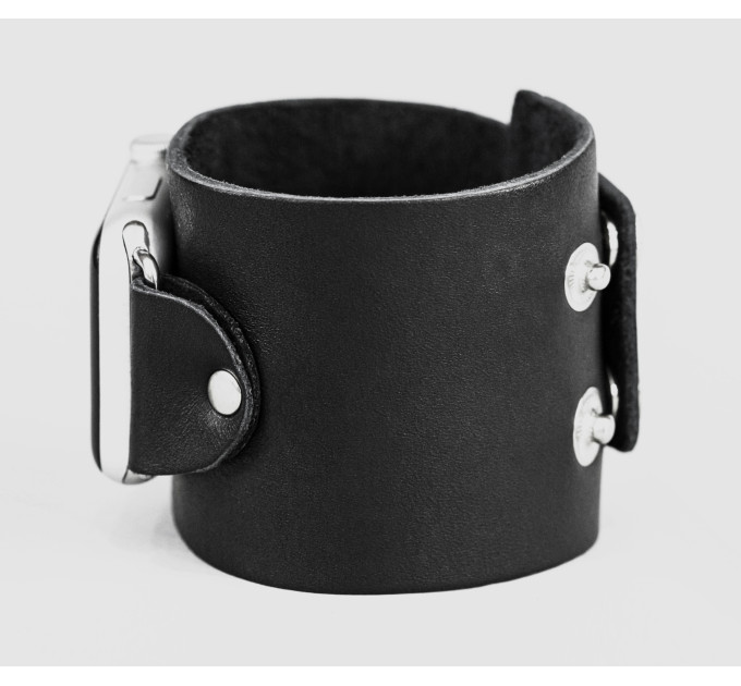 wide Leather cuff band compatible with Apple watch 38mm 40mm 41mm 42mm 44mm 45mm 49mm, Handmade UA code 1105