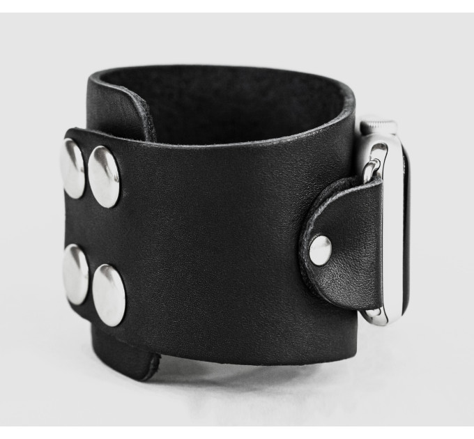wide Leather cuff band compatible with Apple watch 38mm 40mm 41mm 42mm 44mm 45mm 49mm, Handmade UA code 1105