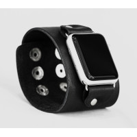 Leather cuff band compatible with Apple watch 38mm 40mm 41mm 42mm 44mm 45mm 49mm, Handmade UA code 1105