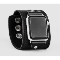 Leather cuff band compatible with Apple watch 38mm 40mm 41mm 42mm 44mm 45mm 49mm, Handmade UA code 1105st