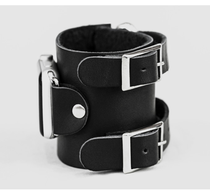 Leather cuff band compatible with Apple watch 38mm 40mm 41mm 42mm 44mm 45mm 49mm, Handmade UA code 1107