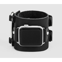 Leather cuff band compatible with Apple watch 38mm 40mm 41mm 42mm 44mm 45mm 49mm, Handmade UA code 1108