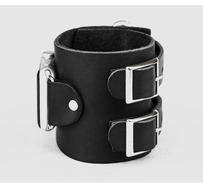 Leather cuff band compatible with Apple watch 38mm 40mm 41mm 42mm 44mm 45mm 49mm, Handmade UA code 1108