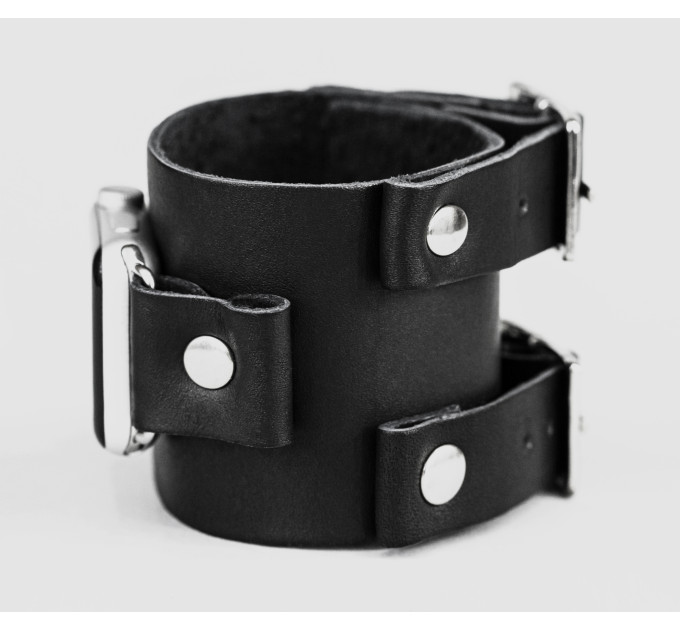 Leather cuff band compatible with Apple watch 38mm 40mm 41mm 42mm 44mm 45mm 49mm, Handmade UA code 1160