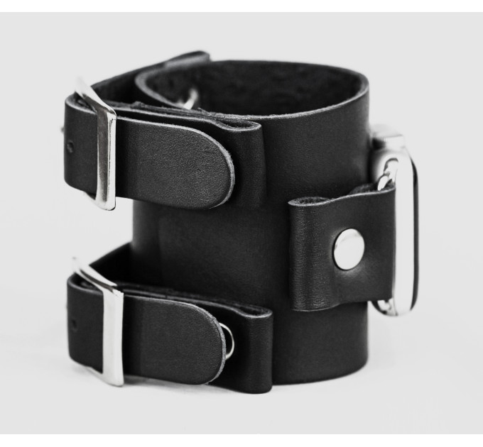Leather cuff band compatible with Apple watch 38mm 40mm 41mm 42mm 44mm 45mm 49mm, Handmade UA code 1160