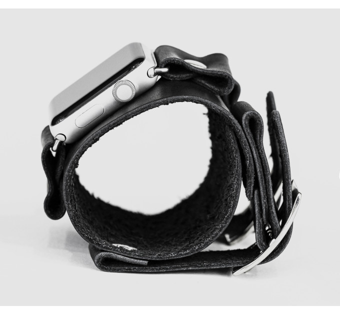 Leather cuff band compatible with Apple watch 38mm 40mm 41mm 42mm 44mm 45mm 49mm, Handmade UA code 1160