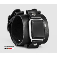 Leather cuff band compatible with Apple watch 38mm 40mm 41mm 42mm 44mm 45mm 49mm, Handmade UA code 1160