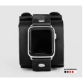 Leather cuff band compatible with Apple watch 38mm 40mm 41mm 42mm 44mm 45mm 49mm, Handmade UA code 1160