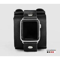 Leather cuff band compatible with Apple watch 38mm 40mm 41mm 42mm 44mm 45mm 49mm, Handmade UA code 1160