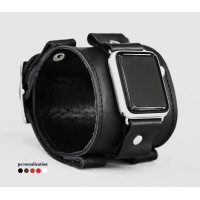 Leather cuff band compatible with Apple watch 38mm 40mm 41mm 42mm 44mm 45mm 49mm, Handmade UA code 1160st