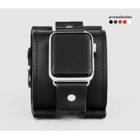 Leather cuff band compatible with Apple watch 38mm 40mm 41mm 42mm 44mm 45mm 49mm, Handmade UA code 1160st