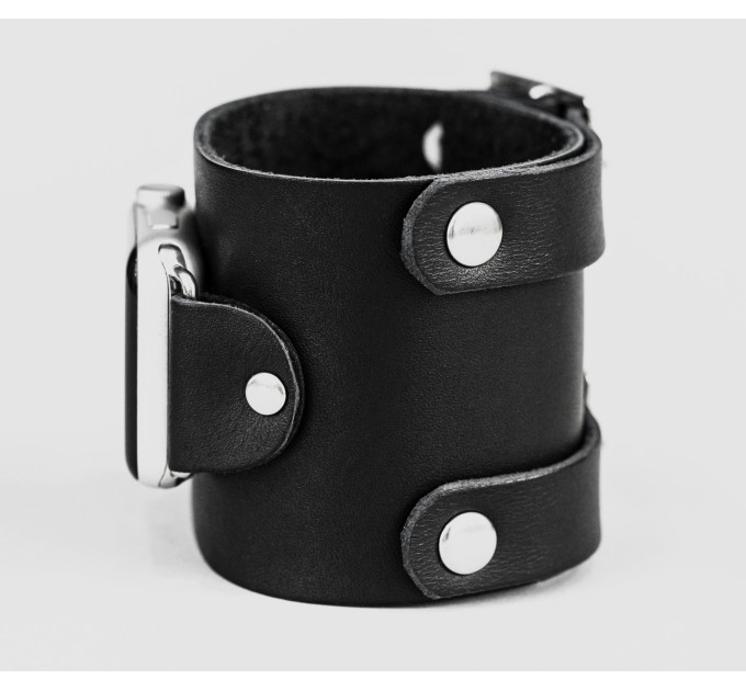 Leather cuff band compatible with Apple watch 38mm 40mm 41mm 42mm 44mm 45mm 49mm, Handmade UA code 1200