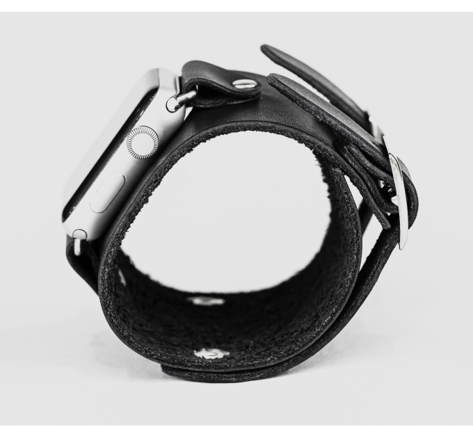 Leather cuff band compatible with Apple watch 38mm 40mm 41mm 42mm 44mm 45mm 49mm, Handmade UA code 1200