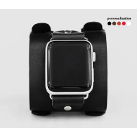 Leather cuff band compatible with Apple watch 38mm 40mm 41mm 42mm 44mm 45mm 49mm, Handmade UA code 1200