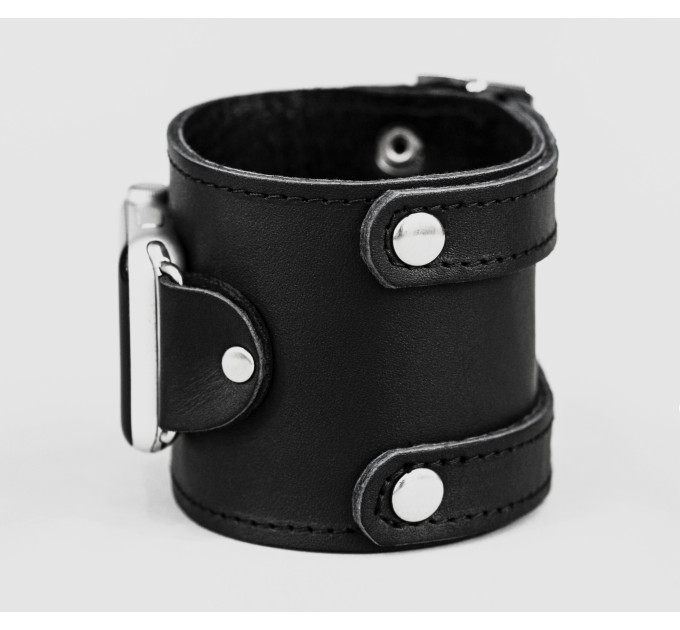 Leather cuff band compatible with Apple watch 38mm 40mm 41mm 42mm 44mm 45mm 49mm, Handmade UA code 1200st