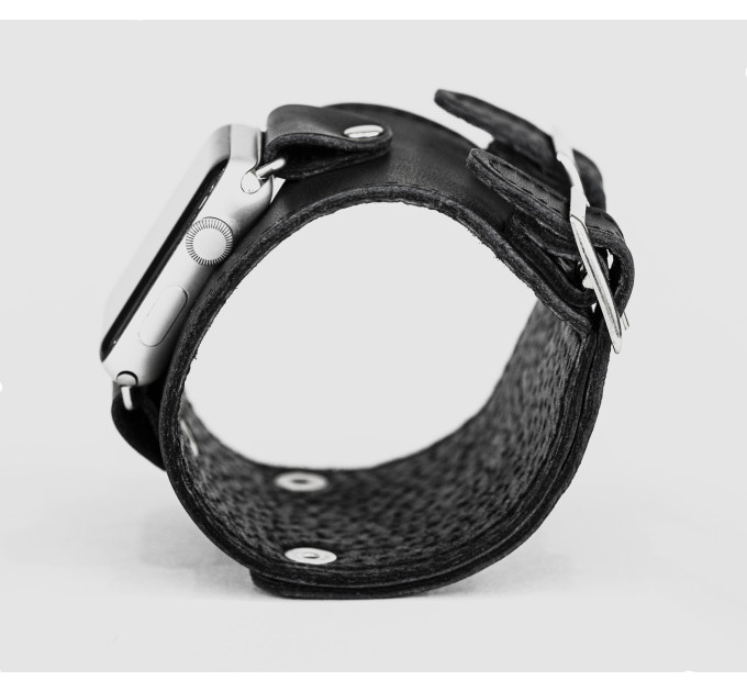 Leather cuff band compatible with Apple watch 38mm 40mm 41mm 42mm 44mm 45mm 49mm, Handmade UA code 1200st