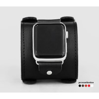 Leather cuff band compatible with Apple watch 38mm 40mm 41mm 42mm 44mm 45mm 49mm, Handmade UA code 1200st