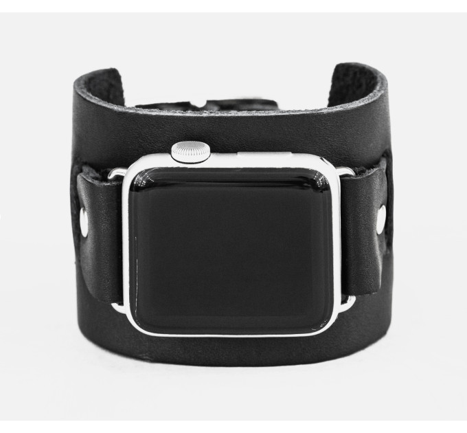Leather cuff band compatible with Apple watch 38mm 40mm 41mm 42mm 44mm 45mm 49mm, Handmade UA code 1230