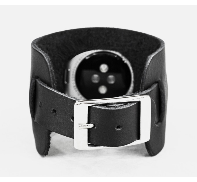 Leather cuff band compatible with Apple watch 38mm 40mm 41mm 42mm 44mm 45mm 49mm, Handmade UA code 1230