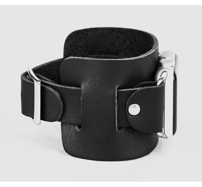 Leather cuff band compatible with Apple watch 38mm 40mm 41mm 42mm 44mm 45mm 49mm, Handmade UA code 1230