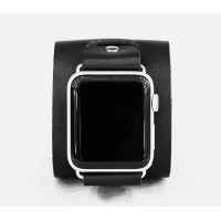 Leather cuff band compatible with Apple watch 38mm 40mm 41mm 42mm 44mm 45mm 49mm, Handmade UA code 1230