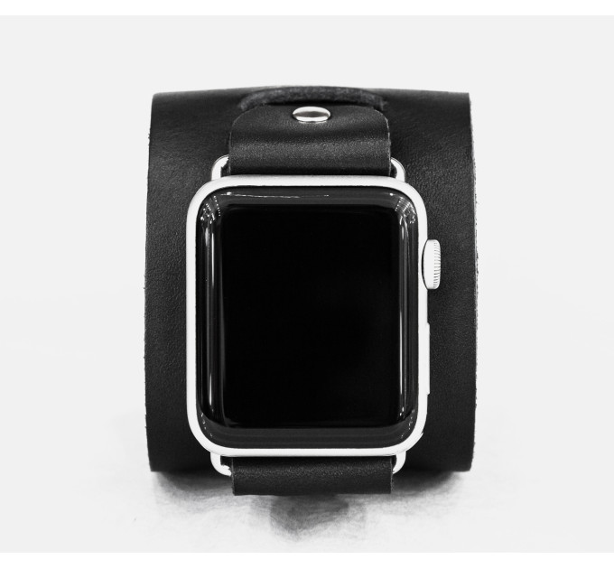 Leather cuff band compatible with Apple watch 38mm 40mm 41mm 42mm 44mm 45mm 49mm, Handmade UA code 1230